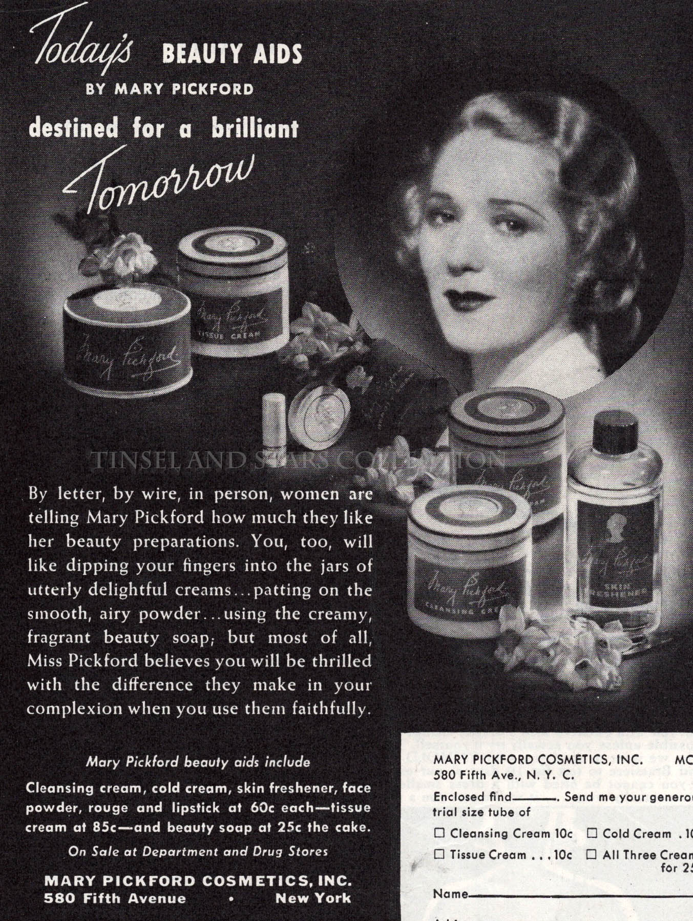 Mary Pickford Enters the Cosmetic Business – Tinsel and Stars Hollywood ...